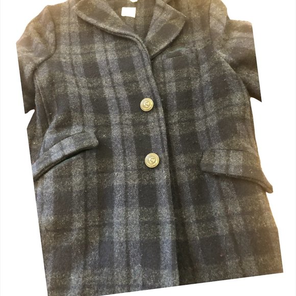 Plaid wool coat - Picture 2 of 4